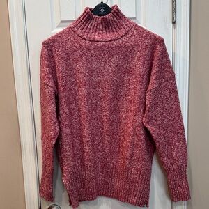 Eddie Bauer Women's Marled Red/Pink Turtleneck Sweater